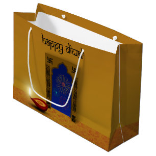 Festive Happy Diwali Fireworks - Large Gift Bag