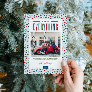 Festive Happy Everything 4 Photo Holiday Card