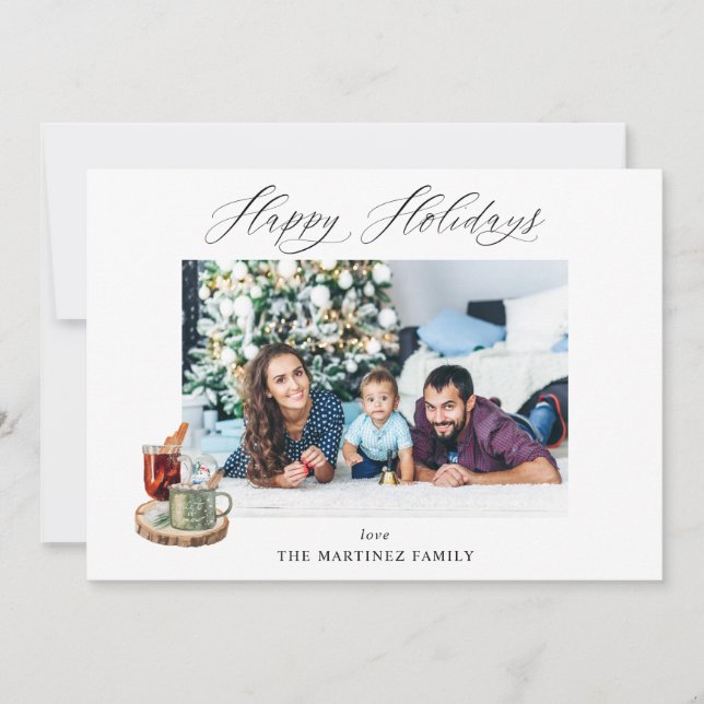 Festive Happy Holidays Photo (Front)