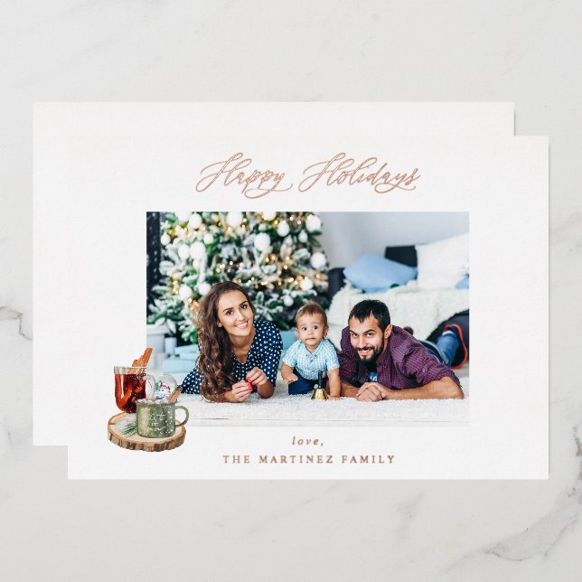 Festive Happy Holidays Photo - WH (Front/Back)