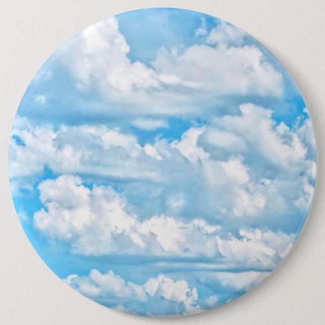 Festive Happy Sunny Clouds Background 6 Cm Round Badge (Front)