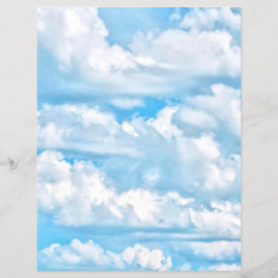 Festive Happy Sunny Clouds Background Flyer