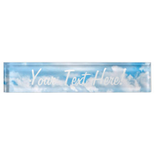 Festive Happy Sunny Clouds Background Nameplate