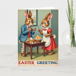 Festive Hare Holiday Egg Card