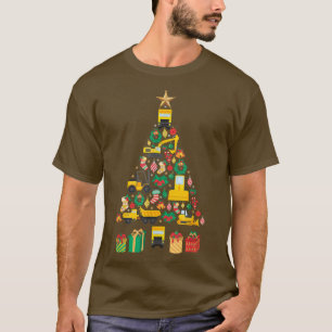 Festive Heavy Machinery Xmas Tree Design  T-Shirt