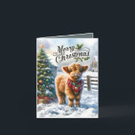 Festive Highland cow Country Christmas Holiday Card<br><div class="desc">Festive Highland cow Country Christmas Holiday Card</div>