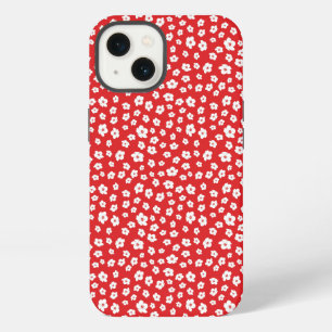 Festive Holiay Christmas Red White Hibiscus Flower iPhone 13 Case