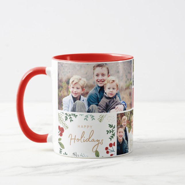 Festive Holiday 5 Photo Mug (Left)
