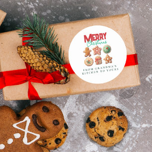 Festive Holiday Baking Party Christmas Cookies Classic Round Sticker