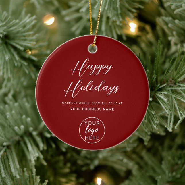 Festive Holiday Business Logo Ceramic Tree Decoration (Tree)