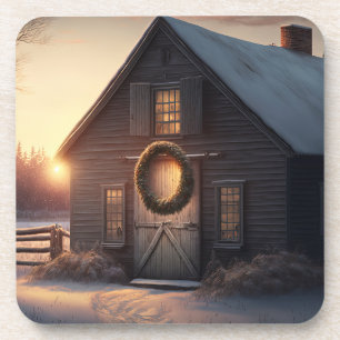 Festive Holiday / Christmas Barn Coasters