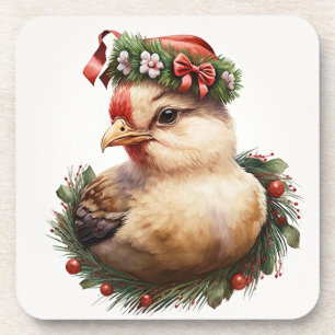 Festive Holiday / Christmas Chicken Coasters