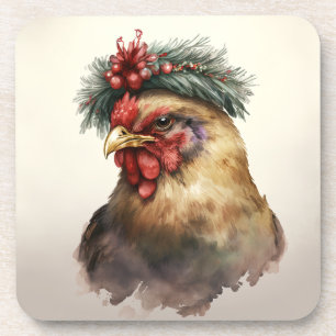 Festive Holiday / Christmas Chicken Coasters