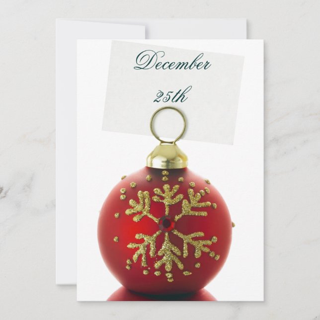 Festive Holiday Christmas Decoration Invitations (Front)