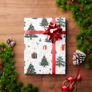 Festive Holiday Christmas Gifts Wrapping Paper