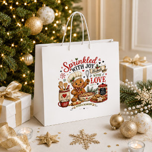 Festive Holiday Christmas Glitter Gift Bag Design