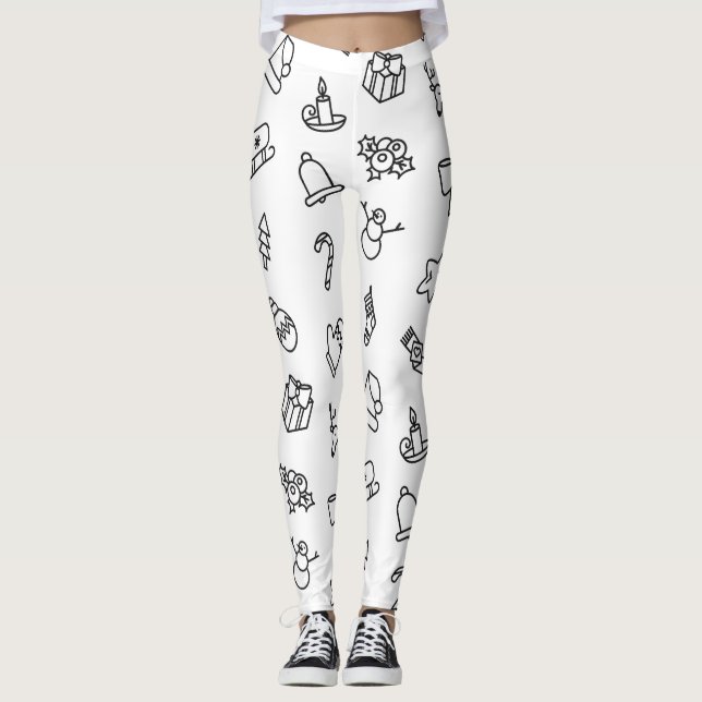 Festive Holiday Christmas Leggings Pants for Women (Front)