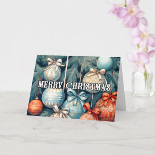 Festive Holiday Christmas Ornaments Card