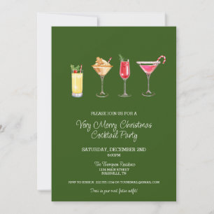 Festive Holiday Cocktail Party Christmas Invitation