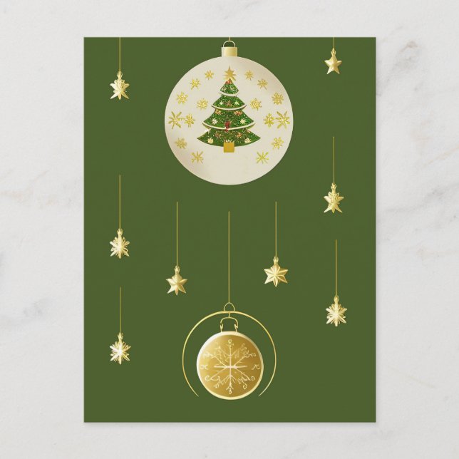 Festive Holiday Decorations Postcard (Front)