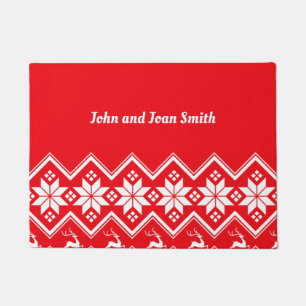 Festive holiday design template, customisable door doormat