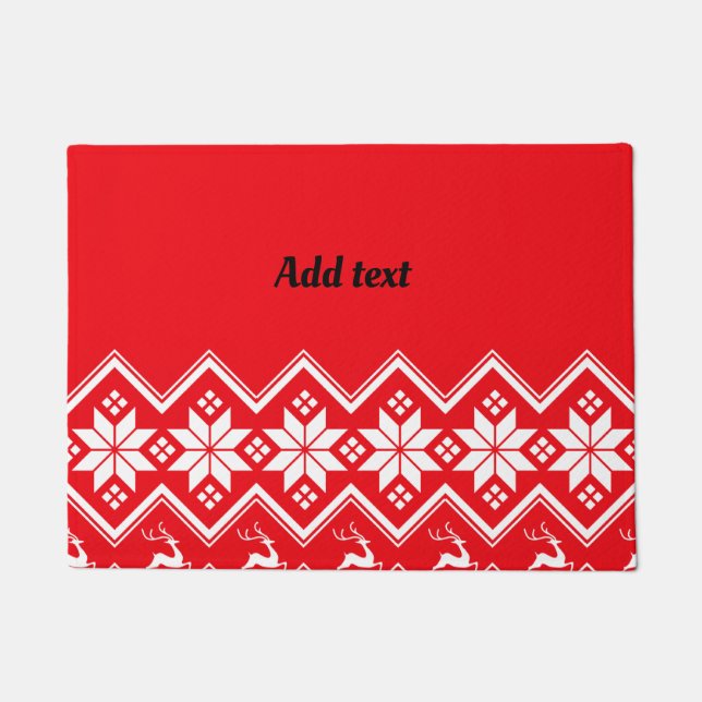 Festive holiday design template, customisable doormat (Front)