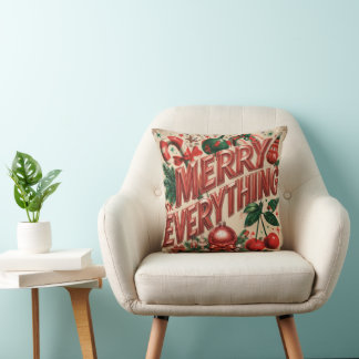 Festive Holiday Design With "Merry Everythinng" Cushion