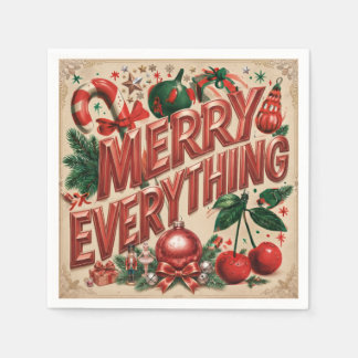 Festive Holiday Design With "Merry Everythinng" Napkin