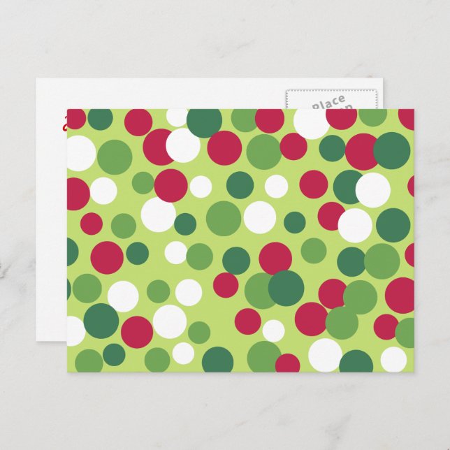 Festive Holiday Dots Postcard (Front/Back)