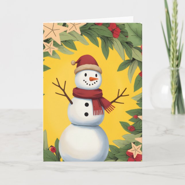 Festive Holiday Folded Greeting Card (Front)