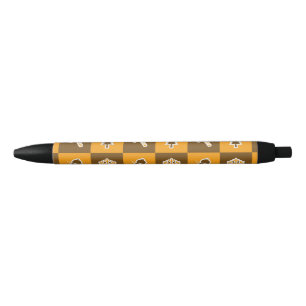 Festive Holiday Grid Pattern Black Ink Pen