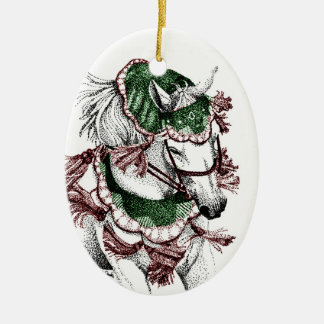 Festive Holiday Horse Ceramic Tree Decoration
