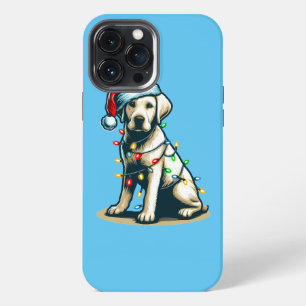 Festive Holiday Labrador Dog with Christmas Light iPhone 13 Pro Max Case