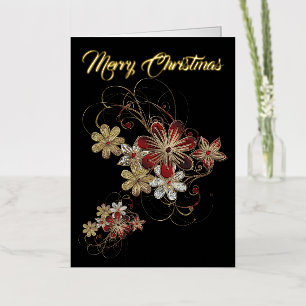 Festive Holiday Laurel Foil Greeting Card