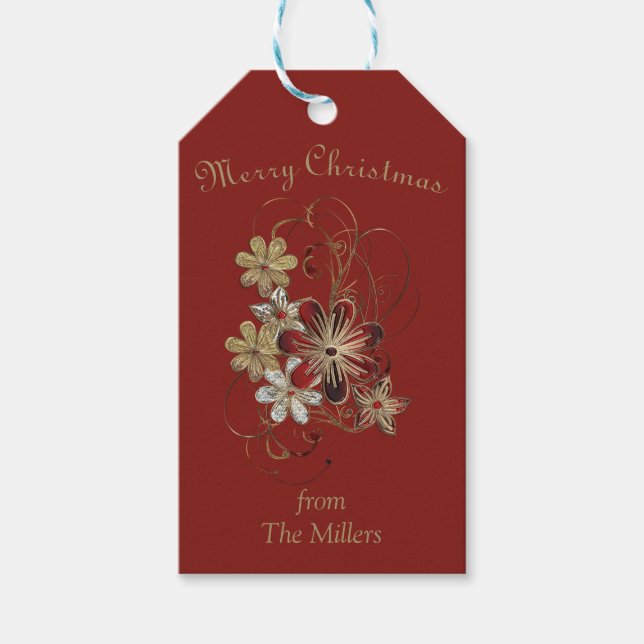 Festive Holiday Laurel Gift Tags (Front)