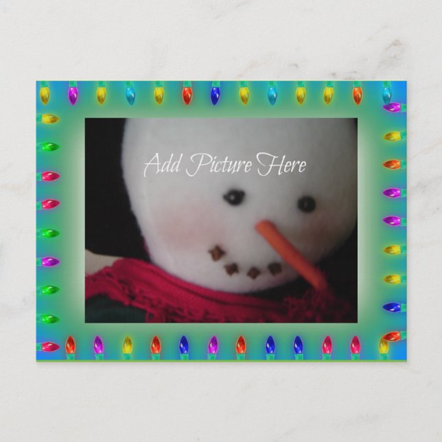 Festive Holiday Lights Photo Card (Front)