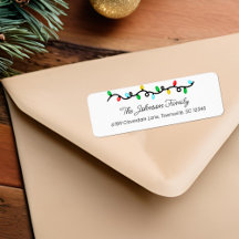 Festive Holiday Lights Return Address