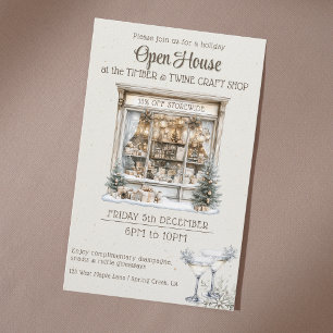 Festive Holiday open house cosy shop marketing Flyer