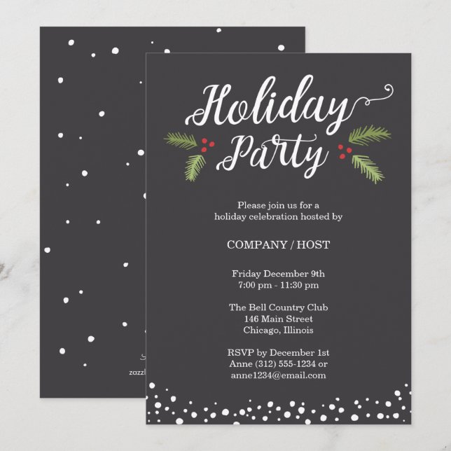 Festive Holiday Party Invitation (Front/Back)
