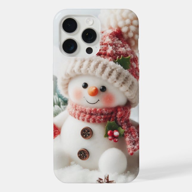 Festive Holiday Snowman iPhone Case (Back)