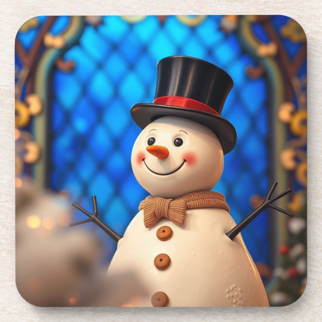 Festive Holiday Table Decor & Christmas Gift Coaster (Front)