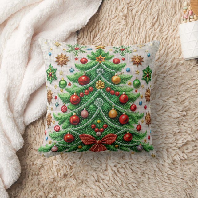 Festive Holiday Throw Pillow Embroidery Design (Blanket)
