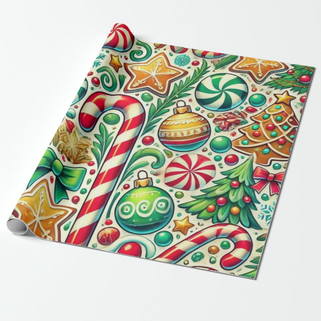 Festive Holiday Treats  Wrapping Paper (Unrolled)
