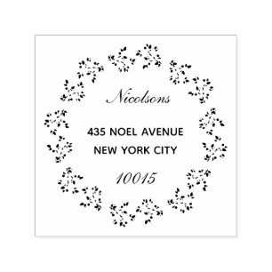 Festive Holiday wreath Self-inking Stamp