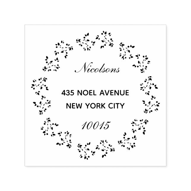 Festive Holiday wreath Self-inking Stamp (Design)