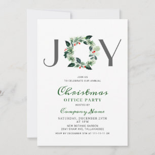 Festive Holly Christmas Corporate Holiday Party Invitation