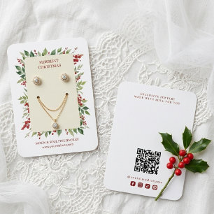 Festive Holly Christmas Jewellery Display TMF26 Business Card