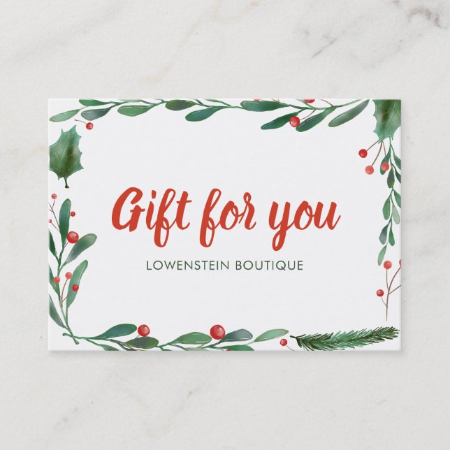 Festive Holly Leaves Christmas | Gift Certificate (Front)