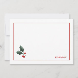 Festive Holly Personalised Stationery