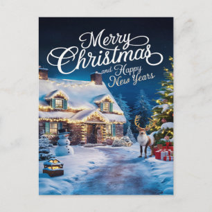 Festive Homecoming: Welcoming Winter Wonderland Postcard